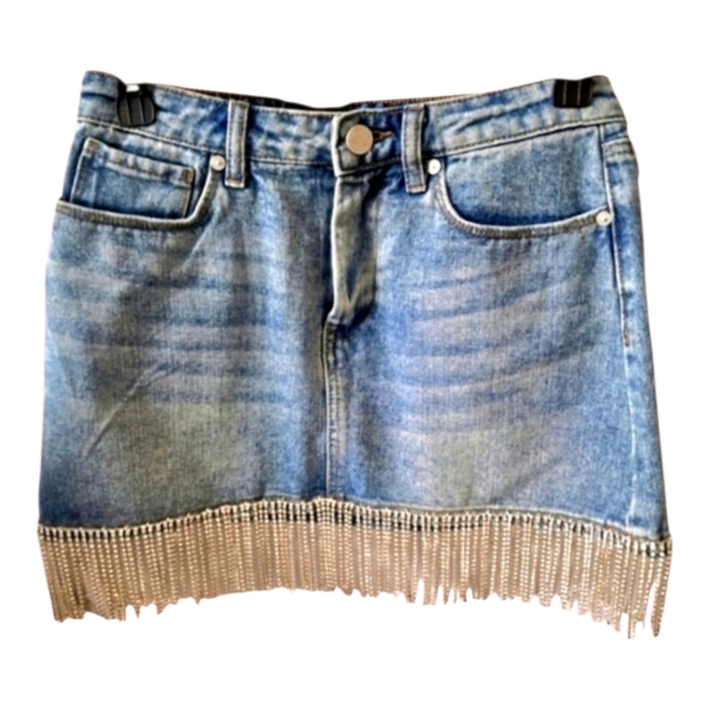 [BLANKNYC] Denim Mini Skirt with rhinestone embellished hem. NWT Size:26